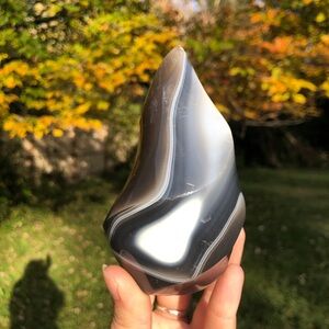 🎃Spooky Druzy orca agate flame freeform